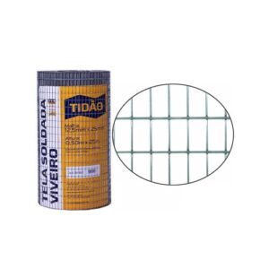 TELA SOLDADA VIVEIRO 12,5 x 25mm FIO 1,24mm GALV. 0,50m x 25m TIDAO A